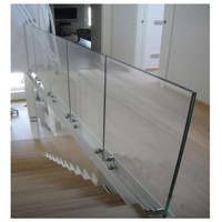 Moules durables Rampe d'escalier de balcon Escaliers de villa Belle main courante Clip noir Marches flottantes en bois droites Rampes en verre