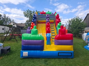 Castillo Inflable con Tobogán y Soplador, Bloques de Construcción Temáticos Coloridos para Parques, Ideal para Negocios y Hogar - Product Image 3