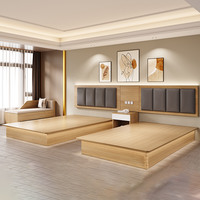 Ensemble de mobilier de chambre d'hôtel moderne et haut de gamme en bois imperméable avec lits rembourrés – Solution complète pour appartements et hôtellerie
