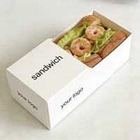 Boîte en papier écologique personnalisable pour sandwich, hot-dog, restauration rapide, emballage pour pain, impression numérique, boîtes à corn-dogs, boîtes à petit-déjeuner