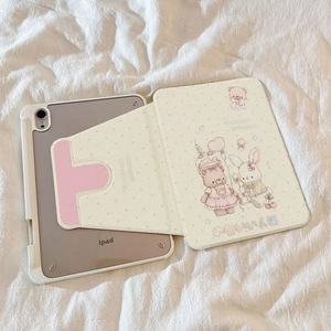 กระต่ายน่ารัก 360 °   เคสไอแพดอะคริลิคแบบหมุนได้, ฝาครอบป้องกันรอยขีดข่วนสำหรับไอแพดแอร์ 4/5/6/7, ไอแพดโปร 11 A16, ไอแพดรุ่นที่ 10 - Product Image 2