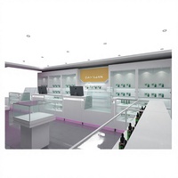 Comptoirs d'exposition modernes personnalisés en contreplaqué avec éclairage LED pour magasins de tabac et dispensaires, vitrine d'exposition de tabac