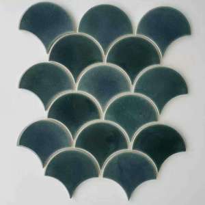 Mosaico Cerámico para Piscina con Diseño Moderno de Sirena y Patrón de Grietas de Hielo, Mosaico con Revestimiento de Malla para Piso de Ducha Cortado con Chorro de Agua - Product Image 2