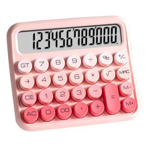 Calculadora Mecánica con Interruptor de Plástico Rosa, Pantalla LCD Grande de 12 Dígitos, Funciona con Pilas AAA, para Estudiantes - Product Image 1