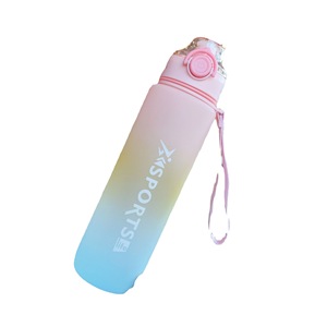 Gradient Matte Water Bottle With <b>Tea</b> <b>Infuser</b> Pop Up Lid Portable Strap Outdoor Fitness Sports Drinking Tumbler - Product Image 5