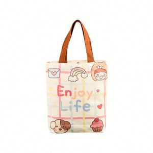 Design Custom <b>Large</b> Canvas Tote Bag with Pocket and Zipper Custom <b>Printed</b> Logo and Own Design for Supermarket Use - Product Image 1