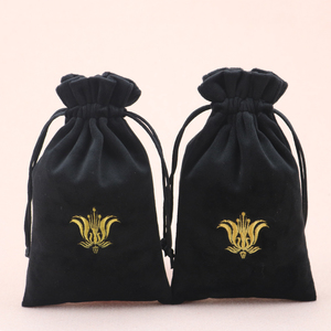 Bolsas de Regalo de Terciopelo Negro al por Mayor, Bolsas de Joyería con Cordón, Bolsas de Regalo con Logotipo Personalizado - Product Image 4