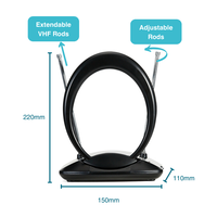 ANTENNE TV numérique intérieure ANTOP HD 4K amplifiée 28dB Gain Plastique UHF VHF DVBT-2