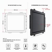 Modul LCD IPS XGA 15.0 Inci 1024x768 TMK Sunlight Readable, Kecerahan Tinggi 1800 Nits, LVDS 20 PIN, Layar Industri