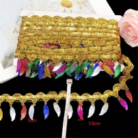 Accessoires de vêtements DIY, franges ethniques, ruban tressé pour costume de danse latine, dentelle décorative scintillante pour chapeau