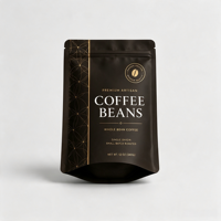 Emballage artisanal pour grains de café, pochette à fond plat avec fermeture à glissière pour café torréfié de spécialité, sac personnalisé