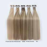 Extensions de cheveux en kératine à pointe plate Luxsea, micro-anneaux, super double drawn, 24 pouces, blond glacé