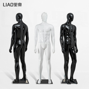 <span class=keywords><strong>Mannequin</strong></span> masculin en plastique noir brillant, tête abstraite sans visage, corps musclé, pour l'affichage <span class=keywords><strong>de</strong></span> vêtements pour hommes en magasin - Product Image 2