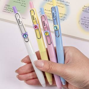 Симпатичные кавайные эстетические гелевые ручки «кошачий глаз» с блестками, 0,5 мм, ручки для студенческих экзаменов в 4 вида цветов из пластика - Product Image 6