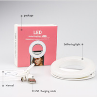 Huizon HZC-L05 Anneau lumineux à clip de haute qualité pour selfie, lumière d'appoint LED rechargeable pour téléphone/appareil photo, maquillage, vlog, prise de vue, batterie 200 mAh
