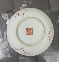 Petite assiette en porcelaine durable de Jingdezhen, peinte à la main, motif Bok Choy vert avec des abeilles, 4 pouces, décoration de table