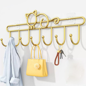 Wall Mounted Bird Shape Coat Rack With <b>Hooks</b> Nail Free For Entryway Storage Organizer - Product Image 2