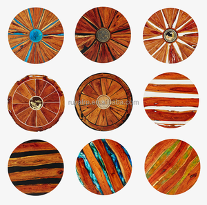 עיצוב מפל מים שולחנות אוכל חדר אוכל ריהוט יוקרתי שולחן אפוקסי עץ - Product Image 2