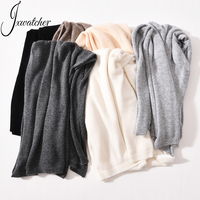 Jxwatcher Ensemble bonnet et écharpe réversible à double couche Long châle Hiver Ensemble écharpe et chapeau en cachemire tricoté pour femmes