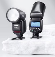 Flash Godox V1 Pro TTL HSS à tête ronde, temps de recyclage rapide, lampe de modélisation LED intégrée, compatible avec Sony et Canon.