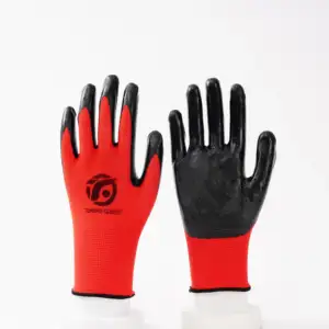 China Manufacturer Wholesale 13 gauge Polyester protective gloves nitrile working gloves