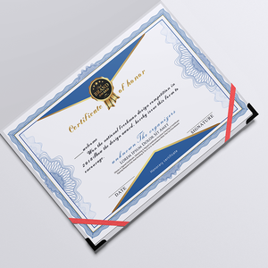 Impresión personalizada <span class=keywords><strong>Certificado</strong></span> <span class=keywords><strong>de</strong></span> Diploma universitario Línea <span class=keywords><strong>DE</strong></span> SEGURIDAD UV invisible Marca <span class=keywords><strong>de</strong></span> agua Lámina dorada Holograma en relieve Tamaño <span class=keywords><strong>de</strong></span> logotipo personalizado - Product Image 2