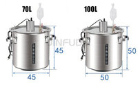 Cuves de fermentation de 100 L coniques avec chauffage, cuve de fermentation de vin avec enveloppe de refroidissement, cuves de fermentation de blé
