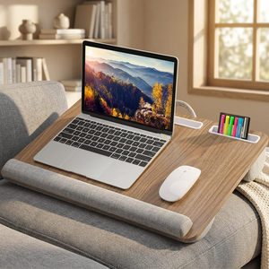Jumon Foldable <b>Wood</b> Grain Lap <b>Desk</b>-Portable Camera Stand with Cushion & Wrist Rest-Fits up to 17 Inch Wall Mount - Product Image 3