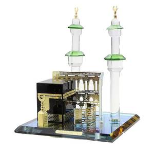 Muslim Home Desktop Decoration Gold-Plated Kaaba <b>Model</b> <b>Kit</b> Islamic Architecture Crystal Collection Figurine Souvenir Anniversary - Product Image 1