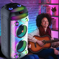 ZQS8282 Nouvelle conception, haut-parleur Bluetooth transparent de grande taille pour fêtes en plein air, karaoké familial, lecteur de musique stéréo sans fil TWS avec lumière RVB