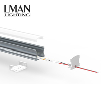 Perfil de aluminio en forma de U, luz LED lineal montada en superficie sin punto oscuro para perfil de tira LED, 17x7mm