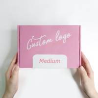 Boîte en carton ondulé rose personnalisée, boîte d'expédition en papier pour colis, emballage pour la logistique