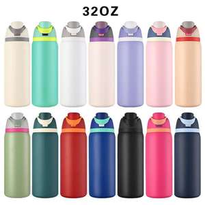 Bouteille d'eau isotherme en acier inoxydable Freesip avec paille pour le sport et les voyages, bouteille d'eau de sport sans BPA de 32 oz - Product Image 3