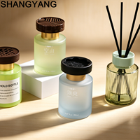 Bouteilles de diffuseur à roseaux en verre rondes de 100 ml, 120 ml, 150 ml, 200 ml, vides, rechargeables, pour parfums et arômes, avec bouchon à vis