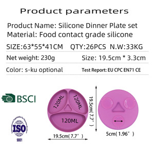 Plato de Silicona para Bebé con Succión, Certificado por BSCI, Personalizable al por Mayor, Libre de BPA, Sin Olor y Fácil de Limpiar - Product Image 2