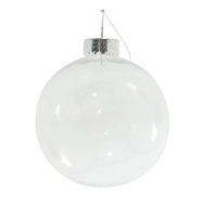 Boule de Noël de luxe originale en verre, figurine 3D floquée, ornée de perles, gravée, décorations transparentes, crochet en verre, décoration de Noël