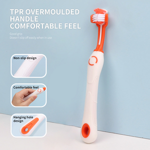 Thiết kế mới thả cao su/Nhựa 2 trong 1 Vanilla flavour Dog Pet kem đánh răng và chấp nhận biểu tượng tùy chỉnh - Product Image 3