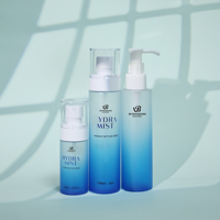 Bouteille pulvérisateur à pompe personnalisée de 60 ml et 150 ml, couleur bleue dégradée givrée, pour spray fixateur, brume tonifiante, nettoyant