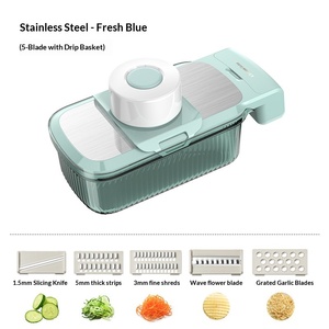 Vente en gros usine : <span class=keywords><strong>Coupe</strong></span>-légumes manuel 6-en-1, râpe de cuisine portative en acier inoxydable tranchant pour pommes de terre, <span class=keywords><strong>carottes</strong></span> et salades - Product Image 5