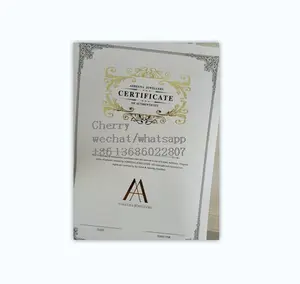 Gold foil embossing printing jewelry report guarantee authenticity blank certificate