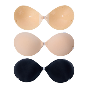 Romantic Women's Seamless Sexy Underwear Factory Sale Front Closure Push Adhesive Backless Bra Wire Free Support Woven