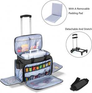Échantillon gratuit de sac à roulettes rigide, 20 pouces de long x 11 pouces de large x 14 pouces de haut, pour la plupart des machines à coudre à bras libre, sac à roulettes pour machine à coudre - Product Image 5