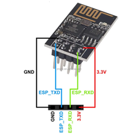 Jingmaoyuan - Módulo Transceptor Inalámbrico WIFI ESP-01 ESP-01S, Receptor ESP8266 con Puerto Serie ESP01 ESP01S