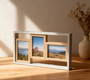 Wooden 3 Opening Picture <strong>Frame</strong> FOR Collage Memories and Family <strong>Photos</strong> - Product Image 1