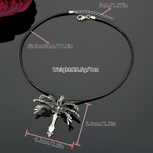 Collier pendentif croix d'ange à six ailes en argent vintage, bijoux tendance punk hip hop, cadeau pour hommes et femmes - Product Image 2