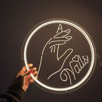 Bande LED néon personnalisée, enseigne de logo pour club d'affaires, enseigne lumineuse en acrylique personnalisée pour salon de manucure, logo personnalisé