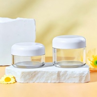 Contenants cosmétiques de luxe blancs plats vides pour cire capillaire, crème corporelle, crème pour les yeux, lotion, 30 ml, 50 ml, pot en plastique PET transparent