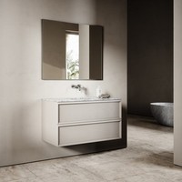 Meuble-lavabo mural avec lavabo et miroir intelligent LED, personnalisable, vente directe d'usine