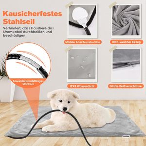 Coussin chauffant réglable pour chien et chat Asstikoo, minuterie à 12 niveaux, cordon résistant aux morsures, utilisation hivernale longue durée, tapis électrique - Product Image 6