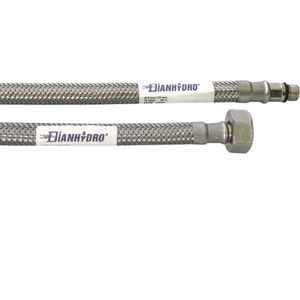 Single-Lever <b>Tap</b> Braided Brass <b>Hose</b> 40cm X10mm Chrome Finish Modern Design for Bathroom Toilets and Showers - Product Image 1